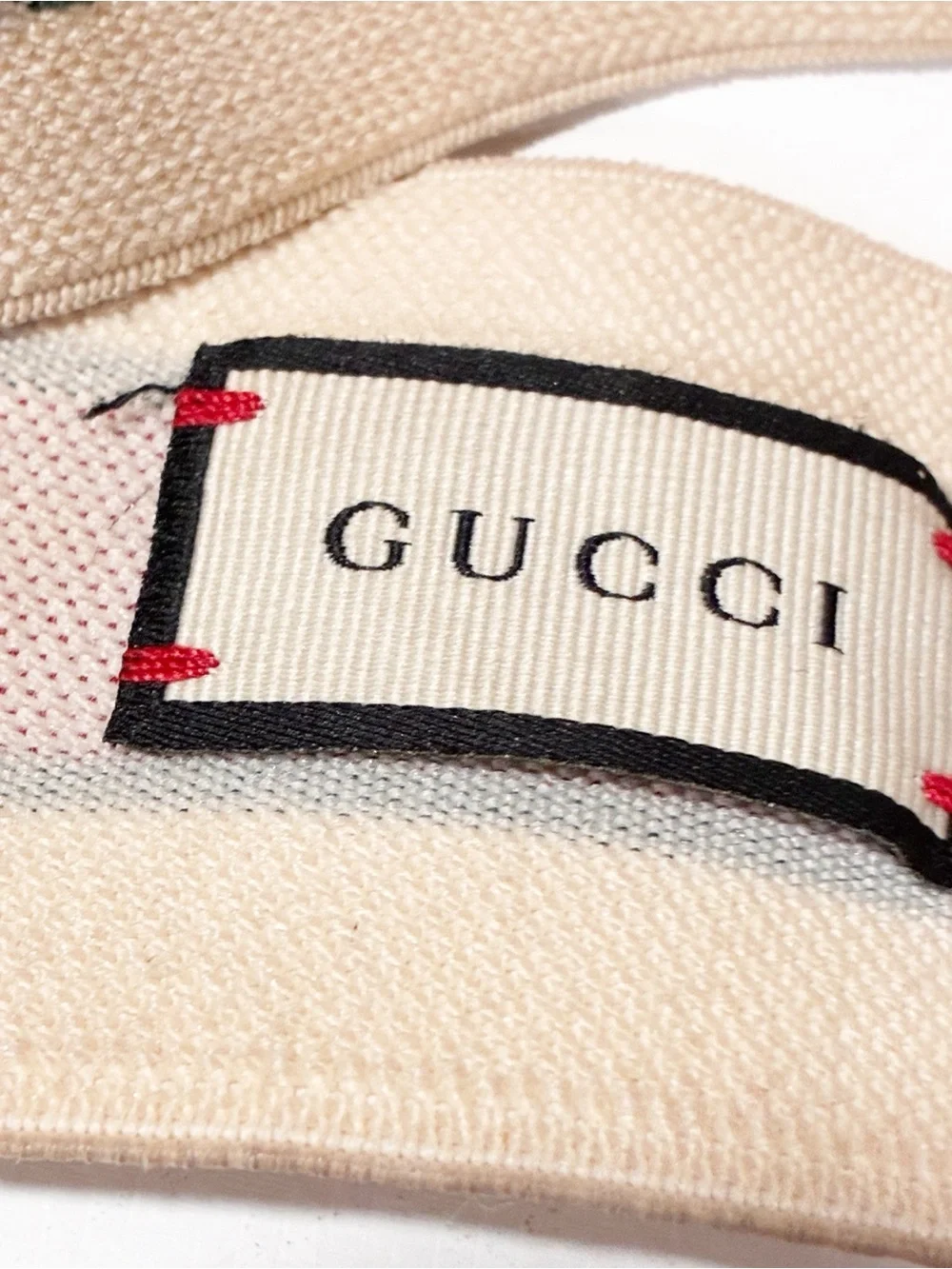 Gucci Web Logo Headband Terry Cloth Stretch Red Stripe